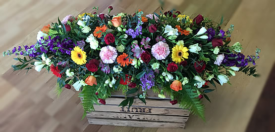 Funeral floral colourful spray