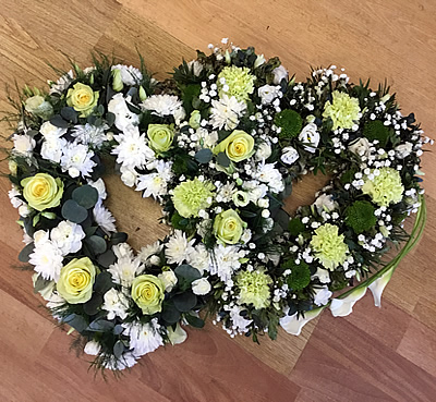 Funeral flowers - floral hearts