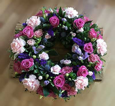 Funeral flowers - Lymington New Forest - pink floral tribute